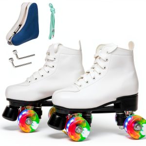 wiwiy Roller Skates Women Men PU Leather-0