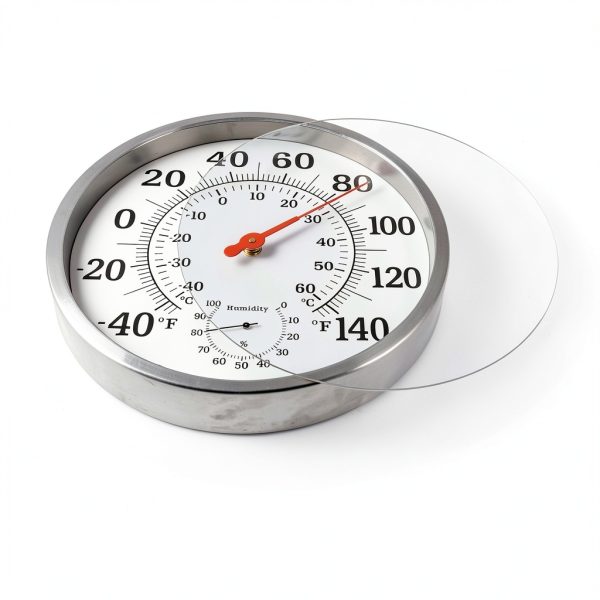 Outdoor Thermometer CHIVENIDO 12" Large Numbers Stainless Steel Wall-3