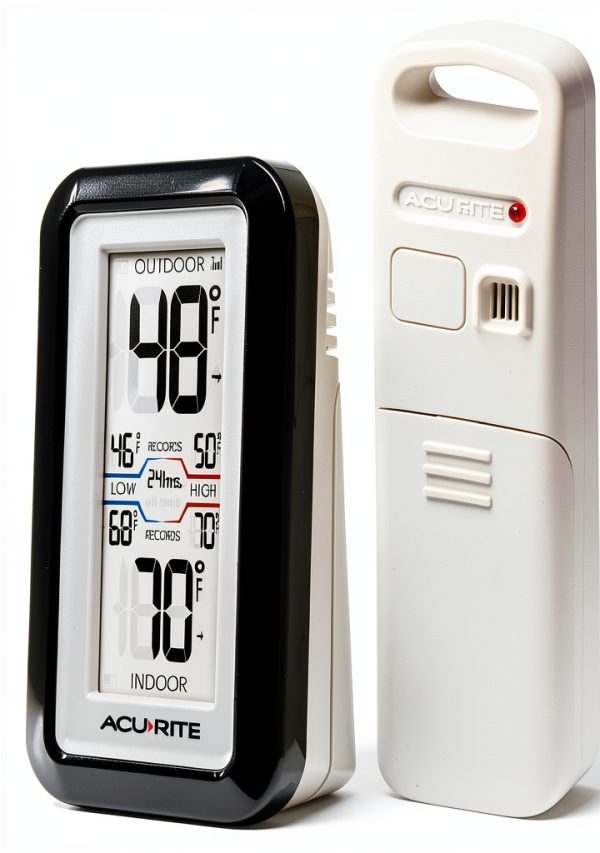 AcuRite 02043 Digital Thermometer with Indoor/Outdoor Temperature,Black-1