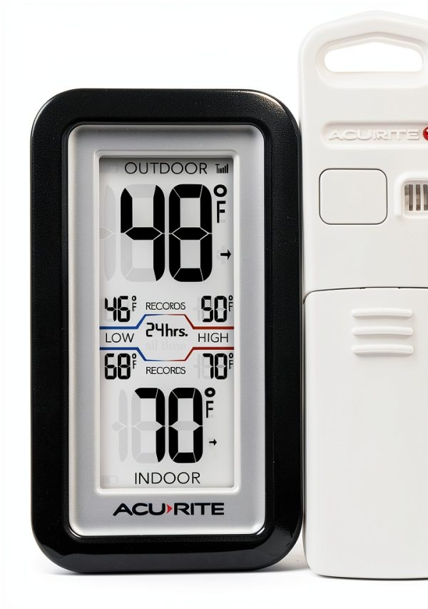 AcuRite 02043 Digital Thermometer with Indoor/Outdoor Temperature,Black-0
